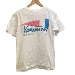 Vintage Vancouver Beach Club white short sleeve tee. Size L